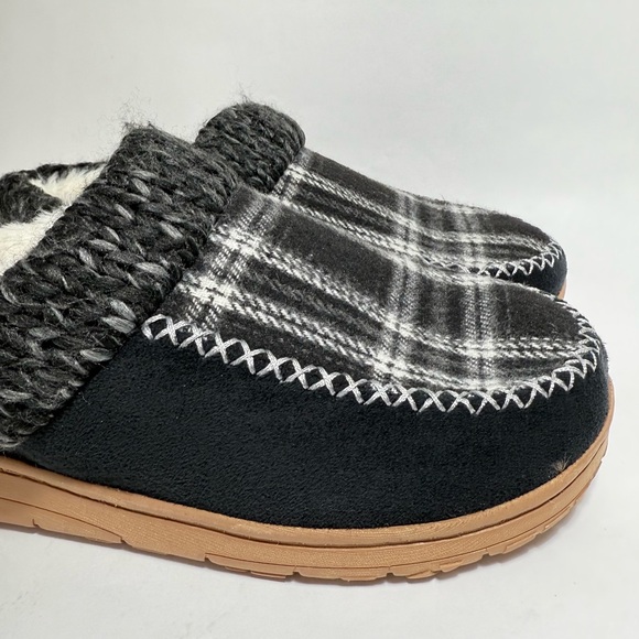Dearfoams Cozy Plaid Fleece-Lined Slippers Med 7-8 - Picture 5 of 9